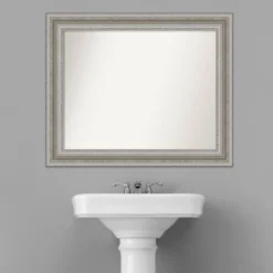 34" X 28" Non-Beveled Parlor Bathroom Wall Mirror Silver - Amanti Art 14 34" X 28" Non-Beveled Parlor Bathroom Wall Mirror Silver - Amanti Art -Umbra Home Decor Shop GUEST 0056c7e3 7fb3 4881 8f94 c0d45d21497e