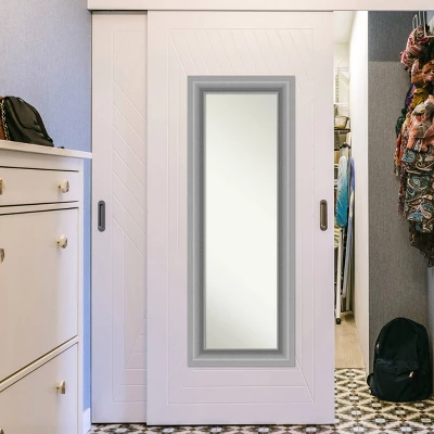 20" X 54" Non-Beveled Peak Polished Nickel Full Length On The Door Mirror - Amanti Art 5 20" X 54" Non-Beveled Peak Polished Nickel Full Length On The Door Mirror - Amanti Art - Image 5