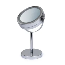 Elle Vanity Mirror With LED Lights 1x & 3x Magnification, Double-Sided LED Lighting Chrome Finish, Battery Operated 5.75-Inch Diameter -Umbra Home Decor Shop GUEST 005c4f7f 185b 4618 8e87 814c2a157959