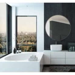 Hamilton Hills Round Black Pivot Mirror Hardware Tilting Anchors