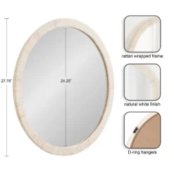 Kate & Laurel All Things Decor 28" Rahfy Round Framed Wall Mirror White -Umbra Home Decor Shop GUEST 0159acaa 9011 4fae 9c4b e0b6b87dec10