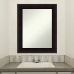 24" X 30" Non-Beveled Portico Espresso Wood Bathroom Wall Mirror - Amanti Art -Umbra Home Decor Shop GUEST 01e5a271 5f14 4e61 95a2 0a2acafca99c