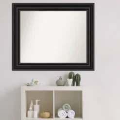 34" X 28" Non-Beveled Colonial Bathroom Wall Mirror Black - Amanti Art 14 34" X 28" Non-Beveled Colonial Bathroom Wall Mirror Black - Amanti Art -Umbra Home Decor Shop GUEST 02276b33 ae42 4fbe 86d0 6eda64da3284