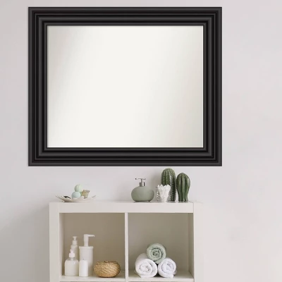 34" X 28" Non-Beveled Colonial Bathroom Wall Mirror Black - Amanti Art 7 34" X 28" Non-Beveled Colonial Bathroom Wall Mirror Black - Amanti Art - Image 7
