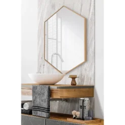 22" X 31" Rhodes Hexagon Wall Mirror Natural - Kate & Laurel All Things Decor 8 22" X 31" Rhodes Hexagon Wall Mirror Natural - Kate & Laurel All Things Decor -Umbra Home Decor Shop GUEST 02e2530b 9c3a 40d9 85c2 40b0cbcc83d8