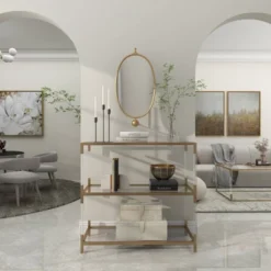 Industrial Wood Oval Shaped Wall Mirror - Olivia & May -Umbra Home Decor Shop GUEST 02fae397 a2bc 4e14 a2c4 7438cd741ae1