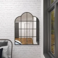 Metal Window Pane Inspired Wall Mirror With Arched Tops And Studs Black - Olivia & May -Umbra Home Decor Shop GUEST 035726f8 2f0c 44d1 b690 7fbfa9529e4a
