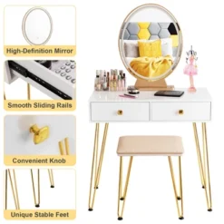 Costway Vanity Makeup Dressing Table W/ 3 Lighting Modes Mirror Touch Switch White -Umbra Home Decor Shop GUEST 038cc3a9 7c9b 4b4d b013 ae5248b6aab7