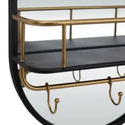 Metal Oval 1 Shelf Wall Mirror Black - Olivia & May -Umbra Home Decor Shop GUEST 03b82985 844e 4831 b746 d86dba5b9339