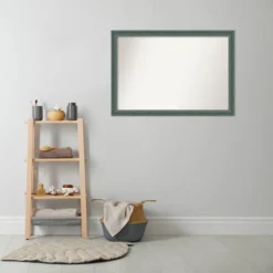 40"x28" Non-Beveled Upcycled Wood Bathroom Wall Mirror Teal/Gray - Amanti Art: Modern Rectangle, Wall Mount, Includes Hardware -Umbra Home Decor Shop GUEST 03e11cbc 0ad9 4ff5 bf12 d14dcba8f9bc
