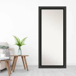 29" X 65" Non-Beveled Tuxedo Black Full Length Floor Leaner Mirror - Amanti Art -Umbra Home Decor Shop GUEST 03ee6402 a73a 49da 93d2 cf9d8bc2e824
