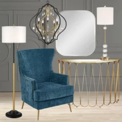 Possini Euro Design Bailey Rounded Corner Rectangular Vanity Wall Mirror Modern Beveled Brushed Gold Frame 27" Wide For Bathroom Bedroom Home Office -Umbra Home Decor Shop GUEST 0409c8fd 3036 4697 bba4 1d470cb48e19