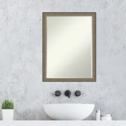 Amanti Art Parisian Silver Petite Bevel Wood Bathroom Wall Mirror 26 X 20 In. -Umbra Home Decor Shop GUEST 043c224e 783f 48a6 97f9 5e9cfc8a75ea