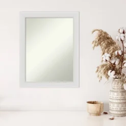 22" X 28" Non-Beveled Flair Soft White Narrow Wall Mirror - Amanti Art 10 22" X 28" Non-Beveled Flair Soft White Narrow Wall Mirror - Amanti Art -Umbra Home Decor Shop GUEST 046736a3 40b0 4d10 b667 8bc646b21d80