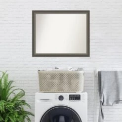 31" X 25" Non-Beveled Domus Wood Bathroom Wall Mirror Dark Silver - Amanti Art -Umbra Home Decor Shop GUEST 046d6d26 1874 4fbd b7e8 8e99c9883856