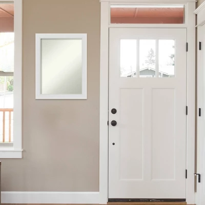 22" X 28" Non-Beveled Flair Soft White Narrow Wall Mirror - Amanti Art 7 22" X 28" Non-Beveled Flair Soft White Narrow Wall Mirror - Amanti Art - Image 7