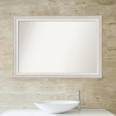 41" X 29" Non-Beveled Trio White Wash Silver Bathroom Wall Mirror - Amanti Art 5 41" X 29" Non-Beveled Trio White Wash Silver Bathroom Wall Mirror - Amanti Art - Image 5