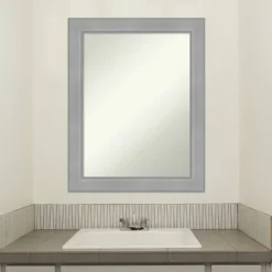 22" X 28" Non-Beveled Vista Brushed Nickel Bathroom Wall Mirror - Amanti Art -Umbra Home Decor Shop GUEST 04e0167d c9b2 485f 86dc 0b3c0d694690