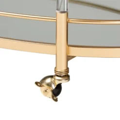 Nakano Metal And Glass 2 Tier Wine Cart Gold/Mirror - Baxton Studio -Umbra Home Decor Shop GUEST 051ab4d4 cb23 48c1 90f1 fbeca90e0bd7