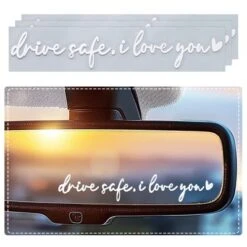 Wrapables Drive Safe, I Love You Car Rearview Mirror Window Decal Sticker (Set Of 3) -Umbra Home Decor Shop GUEST 0583a945 2658 4704 8fc0 f9acc25dab4b