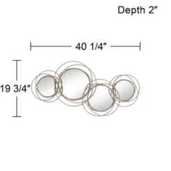 Newhill Designs Round Vanity Decorative Wall Mirror Modern Gray Pewter Metal Frame 40 1/4" Wide For Bathroom Bedroom Living Room -Umbra Home Decor Shop GUEST 061c7c65 ada8 47a5 9516 335410cf70ce