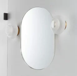 Serio 20"x 30" Modern Oval/Pill Shaped Wall Mount Mirror,Horizontal/Vertical Hanging Aluminum Alloy Frame Mirror-The Pop Home