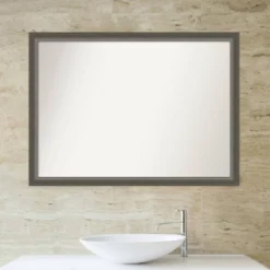 41" X 30" Non-Beveled Domus Wood Bathroom Wall Mirror Dark Silver - Amanti Art -Umbra Home Decor Shop GUEST 06920260 0e0b 456c a9cf 33a722e8f137