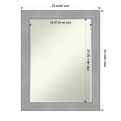 Amanti Art Vista Brushed Nickel Petite Bevel Bathroom Wall Mirror 28.25 X 22.25 In. -Umbra Home Decor Shop GUEST 06a13a21 44a7 45ab 885f 3cdfeda79546