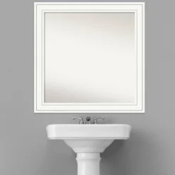 31" X 31" Non-Beveled Craftsman Wood Bathroom Wall Mirror White - Amanti Art -Umbra Home Decor Shop GUEST 06bfe215 7640 4022 9c28 08256969e79c