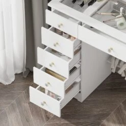 Famapy Stylish White Vanity: Large Mirror, Touch - Screen Lighting, And Ample Storage -Umbra Home Decor Shop GUEST 06f724fc 42e8 4bae 8fa8 0619fab11275