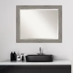 Regis Barnwood Framed Bathroom Vanity Wall Mirror Gray - Amanti Art -Umbra Home Decor Shop GUEST 0732899e 730f 4240 a33c 58ec007700b1