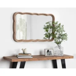 24" X 38" Hatherleigh Scallop Wood Wall Mirror Rustic Brown - Kate And Laurel -Umbra Home Decor Shop GUEST 07a5179b 63ff 4fc7 a02f 4e728edd6bd4
