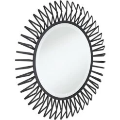 Uttermost Rays Matte Black 32 1/4" Round Sunburst Wall Mirror -Umbra Home Decor Shop GUEST 082b14ef 06ce 4896 ac8e 44a700fa12e5