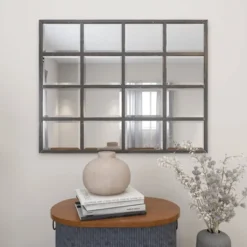 Glass Window Pane Inspired Wall Mirror Black - Olivia & May -Umbra Home Decor Shop GUEST 08e0ac95 563c 4ff4 b0a2 87257875140e