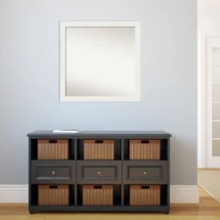 30" X 30" Non-Beveled Vanity White Narrow Wall Mirror - Amanti Art -Umbra Home Decor Shop GUEST 09769ab6 856c 411e 8158 3e5716546d33