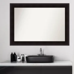 42" X 30" Non-Beveled Portico Espresso Wood Bathroom Wall Mirror - Amanti Art -Umbra Home Decor Shop GUEST 0a80a667 86a5 4cd5 a018 759916252f06