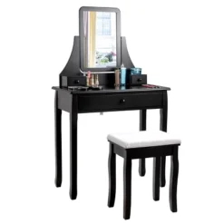 Costway Square Mirror Dressing Table Set Makeup Vanity For Bedroom, Living Room White/Black -Umbra Home Decor Shop GUEST 0ae6efbe 0a30 4012 aef9 515a728a34a9