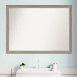 41" X 30" Non-Beveled Curve Wood Bathroom Wall Mirror Gray Wash - Amanti Art -Umbra Home Decor Shop GUEST 0b2d755c ebfa 4989 90ed 3df5d759120f