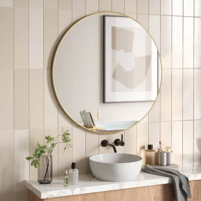 34" Hubba Wall Mirror Brass - Umbra 6 34" Hubba Wall Mirror Brass - Umbra - Image 6