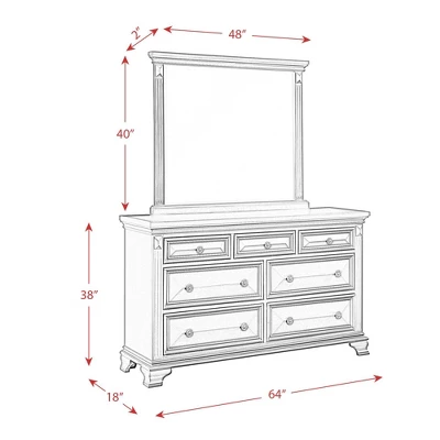 7 Drawer Trent Dresser With Mirror Set Antique Black - Picket House Furnishings 9 7 Drawer Trent Dresser With Mirror Set Antique Black - Picket House Furnishings - Image 9