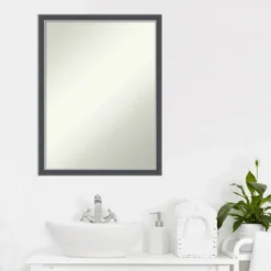 20" X 26" Non-Beveled Eva Thin Bathroom Wall Mirror Black - Amanti Art -Umbra Home Decor Shop GUEST 0c9c13b1 1b6b 49d4 b34d 57c8f381cc0b