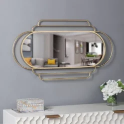 Gemma Mid-Century Modern Metal Wall Mirror Gold - StyleCraft -Umbra Home Decor Shop GUEST 0c9deb88 d719 4b27 9cd5 7d05ef64c52a