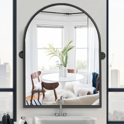 Yale Arch Metal Pivot Bathroom Vanity Mirror Tilting Vanity Mirrors Decorative Wall Mirrors 36"x24" - The Pop Home 4 Yale Arch Metal Pivot Bathroom Vanity Mirror Tilting Vanity Mirrors Decorative Wall Mirrors 36"x24" - The Pop Home - Image 4
