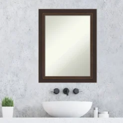 23" X 29" Non-Beveled Lara Wood Bathroom Wall Mirror Bronze - Amanti Art -Umbra Home Decor Shop GUEST 0d6cc194 2f1d 4544 a693 31c1c37207df