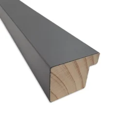 41"x30" Non-Beveled Edwin Wood Bathroom Wall Mirror Gray - Amanti Art