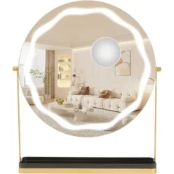 Garvee 19" Vanity Mirror With Smart Touch, 3-Color Dimmable, 360° Rotation, Storage Base, Removable 10X Magnifier, Round Gold Makeup Mirror 12 Garvee 19" Vanity Mirror With Smart Touch, 3-Color Dimmable, 360° Rotation, Storage Base, Removable 10X Magnifier, Round Gold Makeup Mirror -Umbra Home Decor Shop GUEST 0db99e4f 109b 428f 9770 7984cf71d039