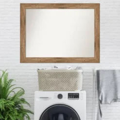 44" X 33" Non-Beveled Owl Wood Bathroom Wall Mirror Brown - Amanti Art -Umbra Home Decor Shop GUEST 0df828a0 a5d3 4e0c 879f 76c04b70e483