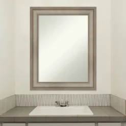 24" X 30" Non-Beveled Mezzanine Antique Narrow Wood Bathroom Wall Mirror Silver - Amanti Art -Umbra Home Decor Shop GUEST 0e5200fa f48d 43ba 98cd 66705d323d4a