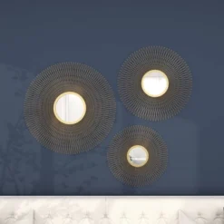 Metal Sunburst Round Wall Decor With Mirror Accent Set Of 3 Gold - Olivia & May 16 Metal Sunburst Round Wall Decor With Mirror Accent Set Of 3 Gold - Olivia & May -Umbra Home Decor Shop GUEST 0ec20fd4 130e 4562 9328 54ba9d594a01