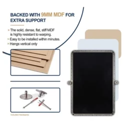 ANDY STAR 34 Inch Tall By 22 Inch Wide Rectangular Tilting Modern Floating Vanity Mirror With Rounded Edges And Adjustable Wall Mounts, Brushed Nickel -Umbra Home Decor Shop GUEST 0ed70a8c 4722 405f 918b c12f968429d3